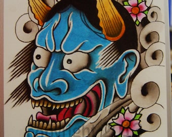 8.5x11 Blue Oni digital print