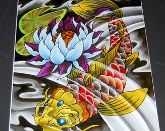 11x14 Photo Print - The Lotus and the Koi