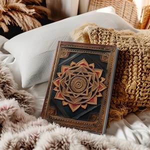 Hardcover Journal Spiritual Notebook Sacred Geometry Meditation Journal Yoga Inspired Mindfulness Journal Gift with Sri Yantra Mandala Cover