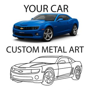 Custom Car Metal Wall Art, Personalized Vehicle Silhouette, Car Metal Garage Wall Sign Sports, or Vintage Car Artwork, Garage Decor Gift