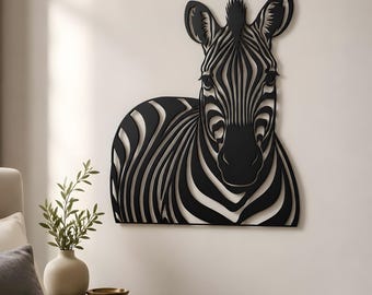 Zebra Metal Wall Art, African Safari Decor, Modern Decor