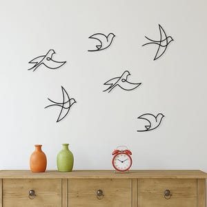 Minimalist Flying Birds Metal Wall Art Set, Modern Home Decor, Bird Silhouette Wall Hanging, Living Room & Bedroom Wall Decoration