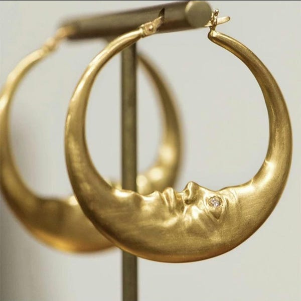 Lunar Whisper Hoop Earrings