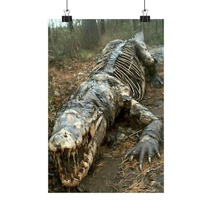 SCP 682 - Hard-To-Destroy Reptile - Premium Matte Paper Poster, SCP Photo, Cryptid Photo Real, SCP Foundation, God Photo