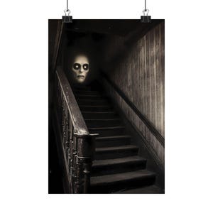 SCP 049 - The Infinite Staircase - Premium Matte Paper Poster, SCP Photo, Cryptid Photo Real, SCP Foundation, Ghostly Staircase