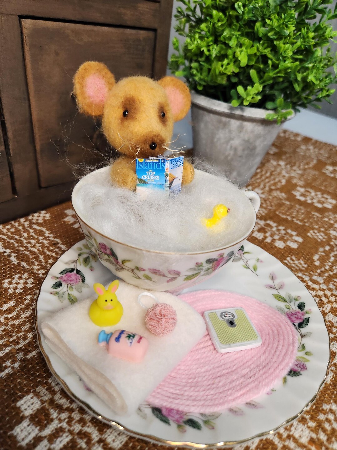Mouse In Teacup Handmade Mouse in Vintage Teacup - Etsy