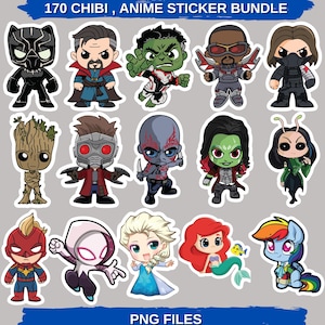 Chibi Anime Sticker PNG Pack | Cute Anime Stickers | Anime SVG Bundle for Cricut | Anime Clipart | Kawaii Chibi Designs | Instant Download