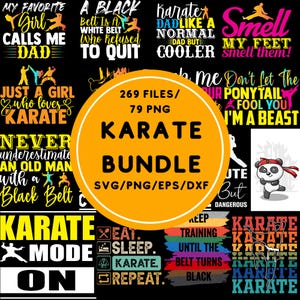 Karate SVG Bundle | Martial Arts Designs for Cricut | Karate Silhouettes, Kicks, and Quotes | Karate Clipart for DIY Projects