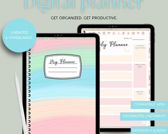 Hyperlinked Digital Planner – Undated Daily, Weekly, Monthly (GoodNotes, Notability)