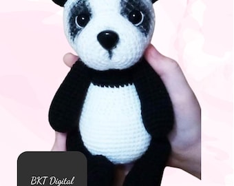 Patrón de amigurumi de panda adorable en PDF / Juguete DIY encantador para niños y coleccionistas / Idea de regalo hecho a mano / Proyecto de manualidades divertido y saludable