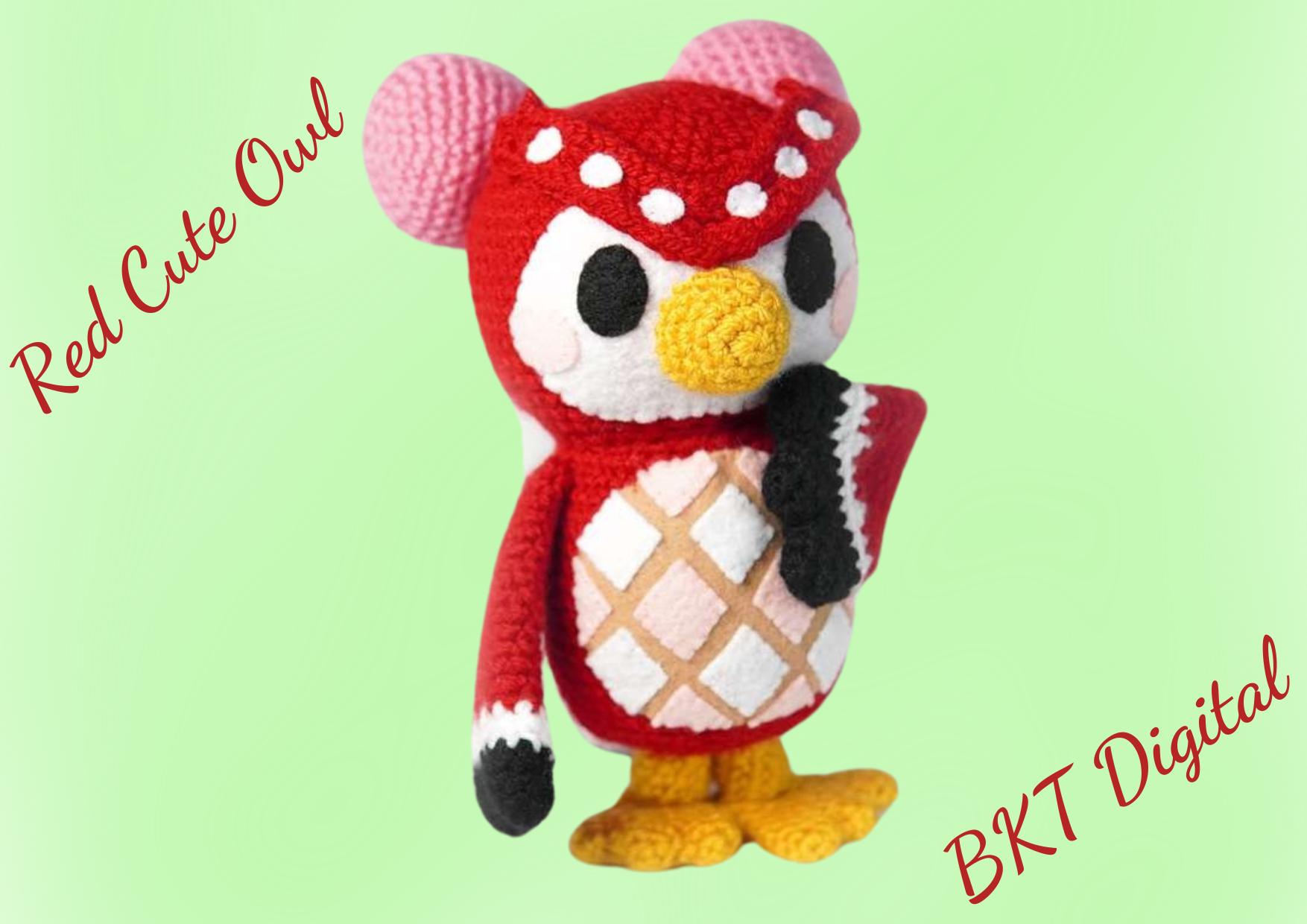 Amigurumi Red Cute Owl Crochet Pattern PDF | Adorable DIY Toy for Kids & Collectors | Perfect Ha
