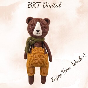 Patron au crochet Amigurumi Joli ours PDF | Adorable jouet de bricolage pour enfants | Idée cadeau parfaite faite main | Projet d'artisanat amusant et charmant