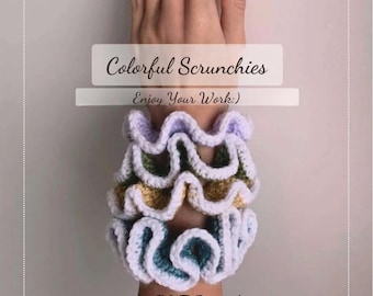 Colorful Scrunchies Crochet Pattern PDF | Fun DIY Hair Accessories | Perfect Handmade Gift Idea for Daughter | Unique and Stylish Craft