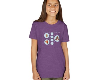 AI Neural Network Youth T-Shirt, Boba Pizza Humor, Funny AI Gift, S-XL