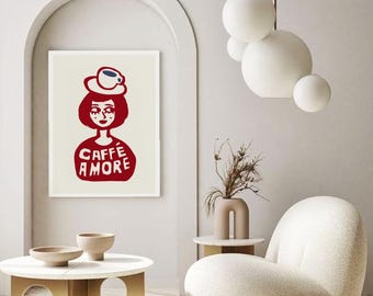 Caffé Amore Print: Retro Italian Coffee Art (Digital Download)