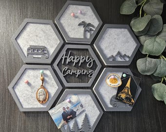 Bacheca in feltro personalizzabile con cornice – disegni, simboli, frasi e colori a scelta – decorazione da parete per camper, roulotte, soggiorni, autocaravan