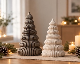 Modern Christmas Trees | Sustainable Decorative Fir Trees in Japandi Style | Minimalist 3D Printed