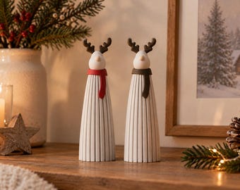 Minimalist 3D-printed decorative reindeer – Personalized Christmas decorations in Scandinavian style