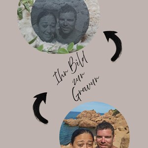 Personalisierte Schieferplatte mit Foto Gravur – Lasergraviertes Geschenk Hochzeit, Jubiläum, Geburtstag – Rund, Quadratisch, Herzform
