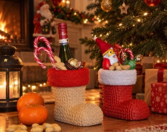 Crochet-look Christmas boot | 3D printed gift boot | Money gift packaging | Gift certificate gift | Christmas decoration