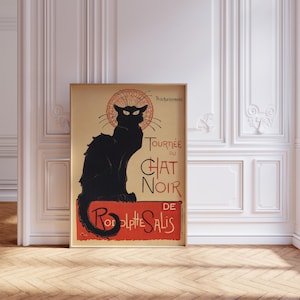 Chat Noir Poster, Vintage French Cat Poster, Black Cat Art Print