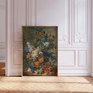 Jan van Huysum Print, Still Life with Flowers, Vintage Floral Wall Art Decor, Traditional Painting Reproduction, Artistic Gift