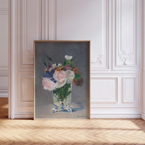Impresión de Manet, flores en un jarrón, póster de arte clásico, pintura de naturaleza muerta