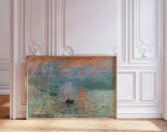 Impresión artística de Monet, Impresión del amanecer, Pintura de paisaje impresionista