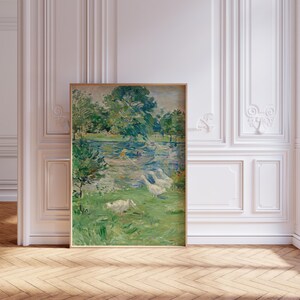 Berthe Morisot Girl in a Boat Poster, Classic Oil Painting Art Print, Vintage Landscape Painting