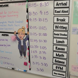 Classroom Agenda Schedule for Teacher Whiteboard Plan Daily Routine Classroom Chart Custom Labels for Daily and Weekly Calendar Management