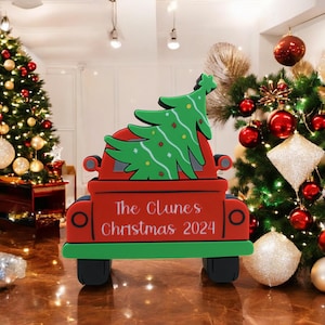 Christmas Tree Truck, Christmas Decor, Merry Christmas, Red Christmas Truck , Christmas display, Christmas Tree, Holiday Decor, Red Truck
