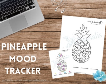 Pineapple Mood Tracker - Geometric Food Series (digital + print files) bujo insert