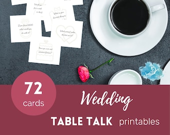 WEDDING Table Talk conversation starter cards/ice breakers PRINTABLE (high-res PDF file)