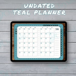 UNDATED Teal Digital Planner - Bujo + 130 stickers