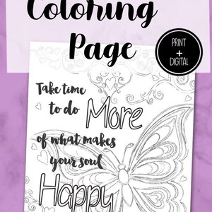 Adult Inspirational Coloring Page printable 01-Make your Soul Happy image 7