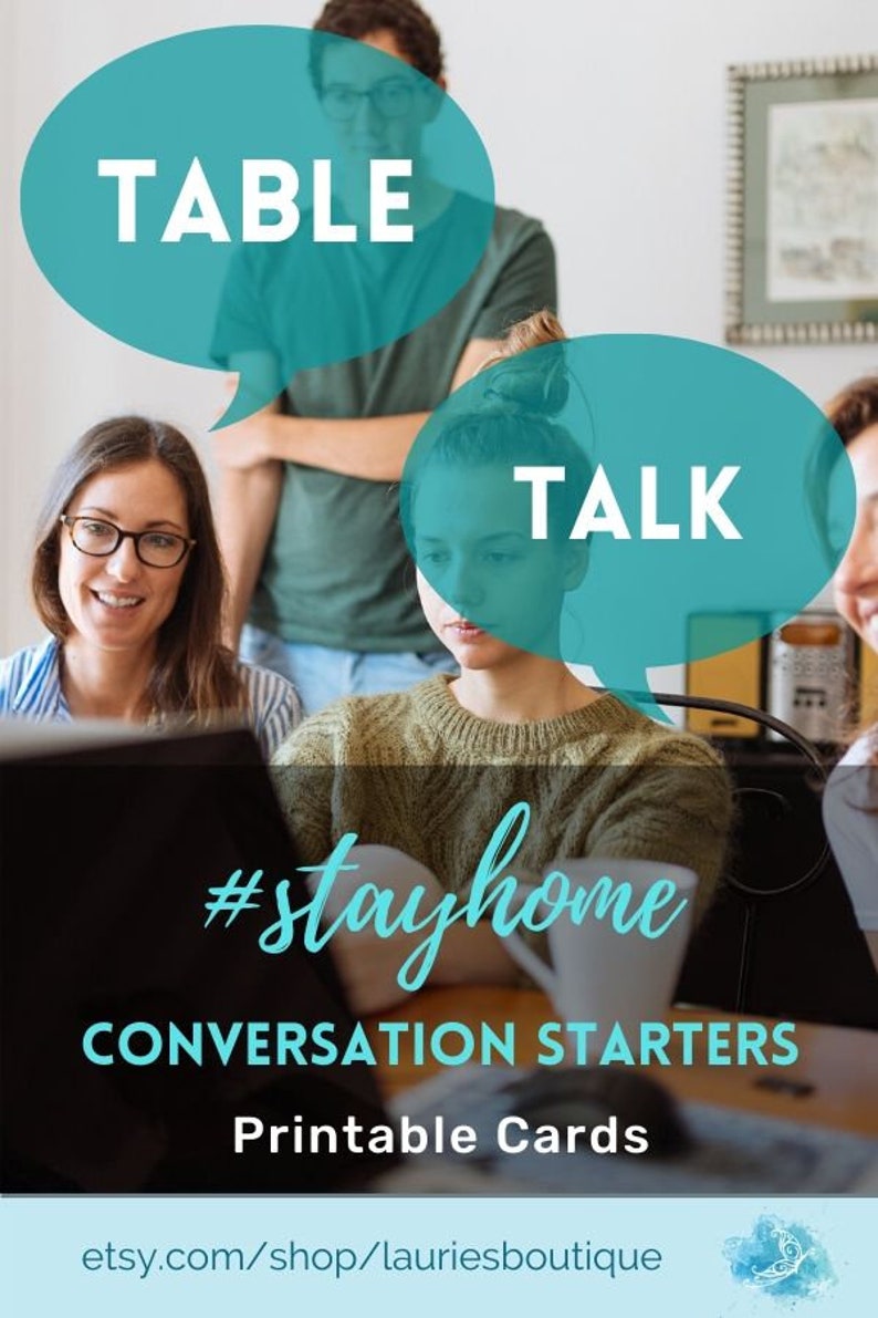 Table Talk Conversation Starter Cards/ice Breakers PRINTABLE highres