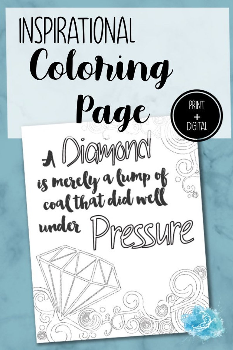 Adult Inspirational Coloring Page printable 15-Under Pressure image 7