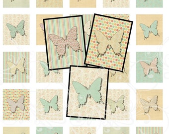 Spring BUTTERFLIES digital collage sheet scrabble tiles