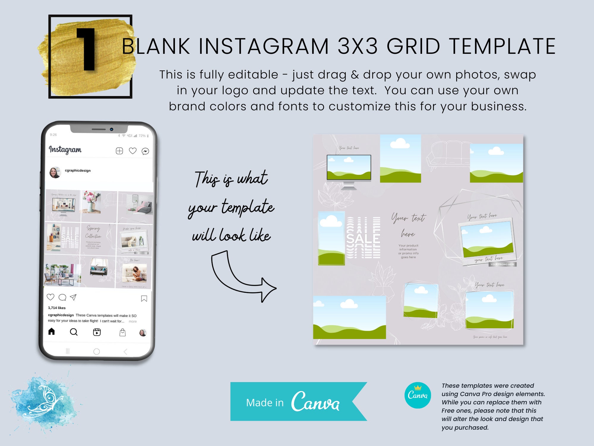 canva instagram grid template