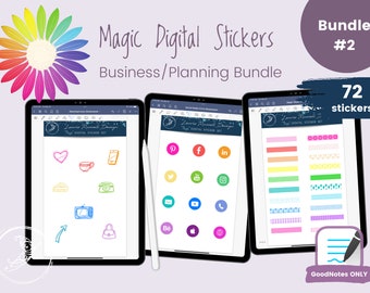 MAGIC Business/Planning bundle Digital Sticker set - 72 stickers color-editable layers for digital planning GOODNOTES ONLY