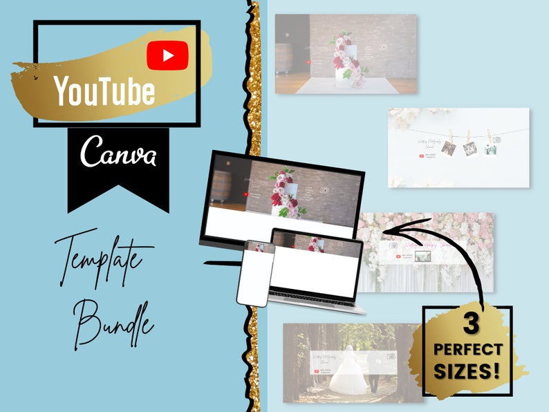 Youtube Banner CANVA Template Bundle the Perfect Sizes for - Etsy Hong Kong