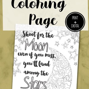 Adult Inspirational Coloring Page printable 04-Shoot for the Moon image 7