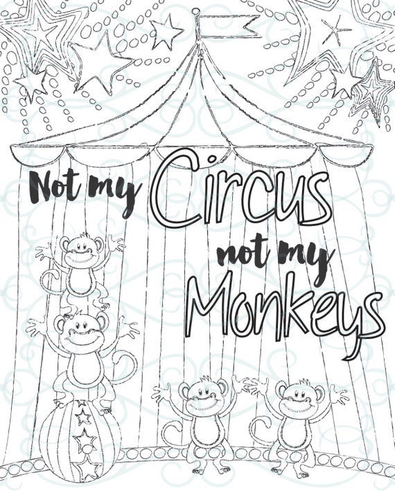 Adult Inspirational Coloring Page printable 14-Not My Monkeys