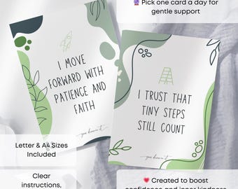 40 Printable Affirmation Cards | Motivation & Growth | Productivity, Mindset, Study Focus | Download for Families, Friends, Therapy