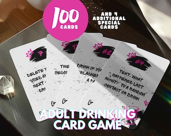 100 Cards Digital and Printable Drinking Game For Party Nights | Galentines Card Game | Girl's Night Game | Bachelorette | ADULTS ONLY