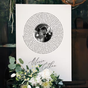 Personalized Song Lyrics Canvas Print with Photo | Custom First Dance Song Art | Wedding Gift | Unique Anniversary or Special Occasion Gift