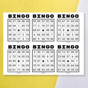 100 Unique Random Bingo Cards PDF Download | 1, 2, 4, 6 per Page ...