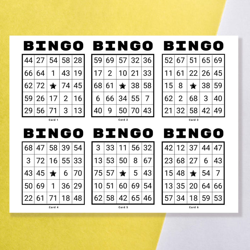 100 Unique Random Bingo Cards PDF Download | 1, 2, 4, 6 per Page ...