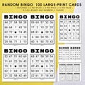100 Unique Random Bingo Cards PDF Download | 1, 2, 4, 6 Per Page | Large Print | Instant Download Family Party Game Set | Black and White