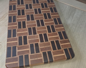 Tabla de cortar de madera de testa - Patrón de doble tejido